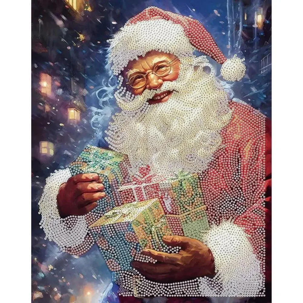 Diamond Dotz "Christmas Gifts" Santa Intermediate DD4391 Special Edition 13x18" - Picture 3 of 11